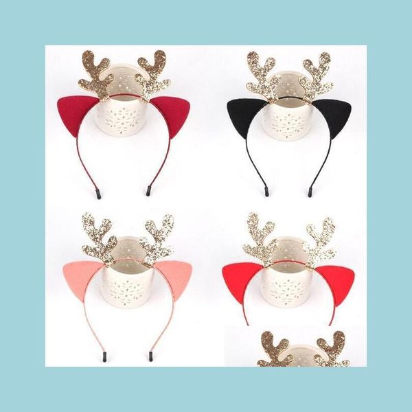 Decorações de Natal Decorações de Natal Wynlzq 2pcs/lote rena Horns Horns Cosplay Antlers Deer Acessórios de cabelo para um DHC0J