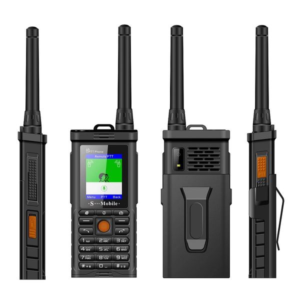 Telefono cellulare PTT sbloccato Power Bank Hardware UHF Interfono Walkie Talkie Quadrante SOS Scheda doppia SIM Torcia FM Clip da cintura Cellulare antiurto esterno