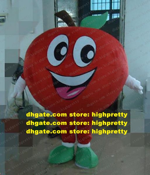 Red Love Love Apple Cherry Tomato Mascot Costume adulto Cartoon CARACTERH A boca é projetada como o furacão ZZ4196