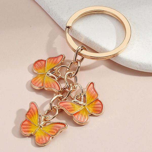 Keychains 2022 модная тенденция Color Butterfly Butterfly Keychain Drip Charm рюкзак подвесной кулонный автомобиль аксессуары оптом прямые продажи