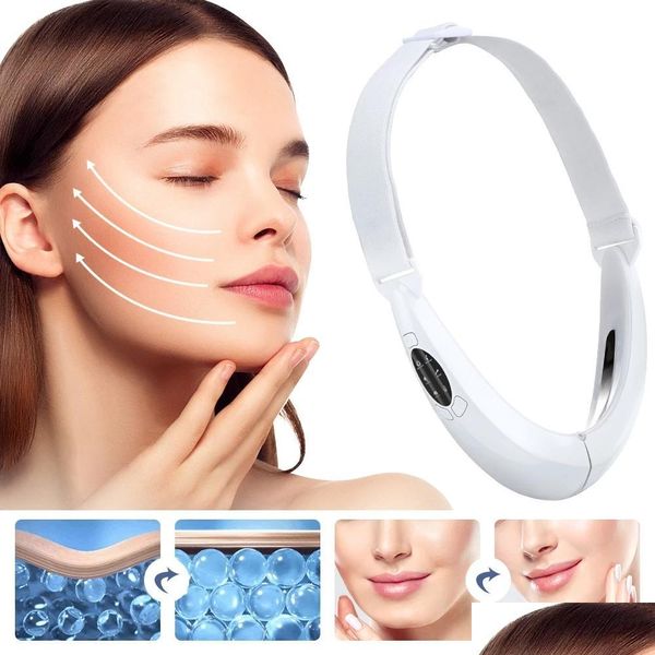 Home Beauty Instrument EMS Face Lift Gerät Masr für Mikrostrom V Gesichtsschlankheitsverband LED-Licht reduzieren Doppelkinn Beauty Appa Dhjly