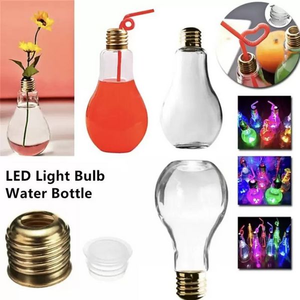 300 ml 400 ml 500 ml LED-Glühbirne, Tasse, Wasserflasche, kurz, niedlich, Milch, Saft, Lichter, Glühbirnen, auslaufsicher, goldfarbene Kunststoffbirne, Party-Geschenk, SS1102