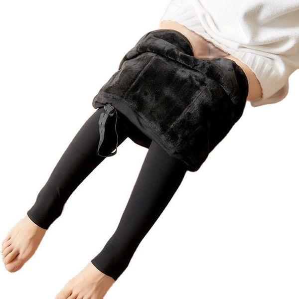 Mutterschaft Böden Winter Schwangere Frauen Schwarze Leggings Für Warme Weiche Samt Hosen Schwangerschaft Innere Wolle Kleidung Ropa Mujer Winter-embarazada 221101