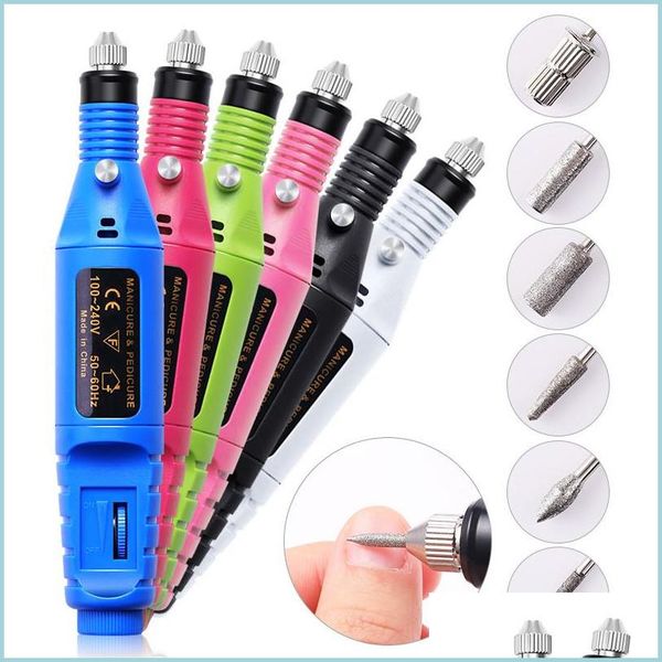 Accessori per trapano per unghie Trapano per unghie elettrico professionale Hine Kit Manicure Art Pen Pedicure File Levigatrice Lucidatore Strumenti Fasce Drop D Dh4Ze