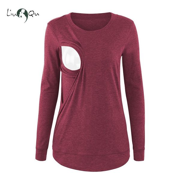 Sleep Lounge Abbigliamento premaman Top Allattamento al seno Abbigliamento donna Maternità Gravidanza Camicia Stratificazione Manica lunga Casual Top allentato 221101