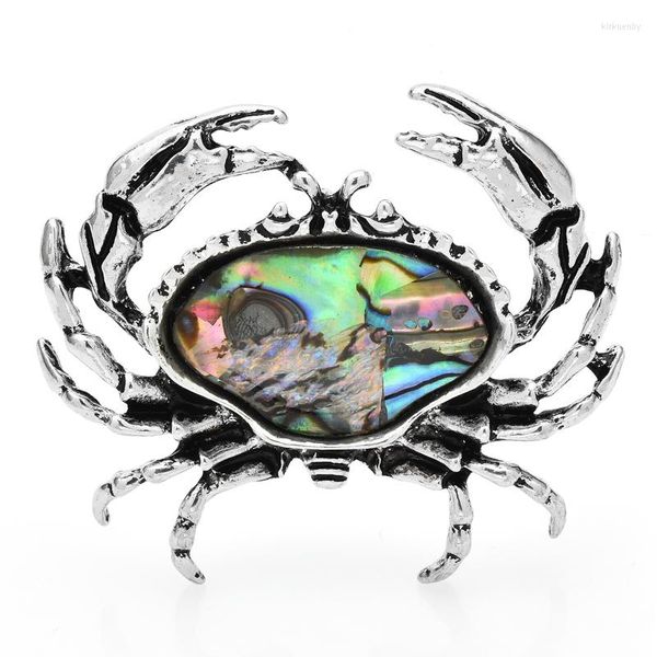 Broschen Wulibaby Abalone Shell Krabbe Für Frauen Und Männer Vintage Metall Meer Tier Abzeichen Brosche Pins Mode Schmuck Geschenk