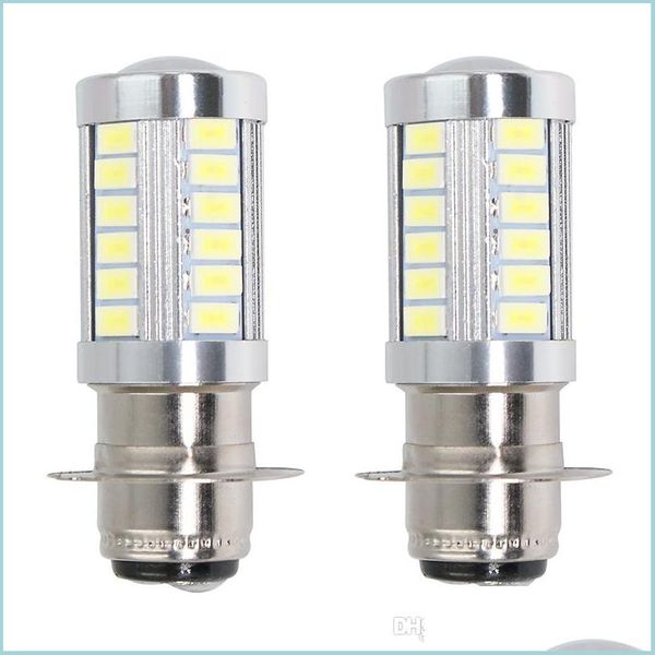 Illuminazione moto 2Pcs P15D H6M Led Moto Faro Illuminazione Dc12V Px15D Lampada frontale Fendinebbia bianco Drl Luci di marcia diurna Dhbdh