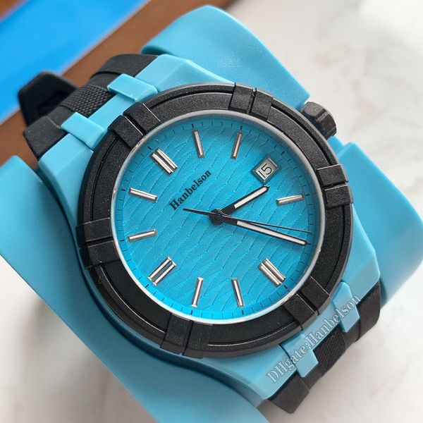 Tide Damenuhr, Kunststoff, Blau, 40 mm, Quarzwerk, Sport-Kautschukarmband, neutrale Armbanduhr, mit Box