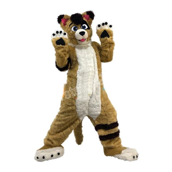 Halloween Fox Wolf Husky Husky Dog Mascot Costume Simula￧￣o Cartoon Anime Tema Personagem adulto Tamanho do Natal A publicidade ao ar livre Terno de roupa para homens Mulheres