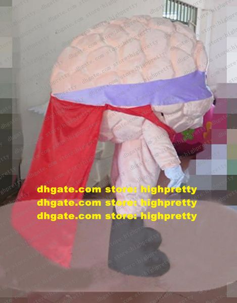 Умный мозг мозговой мозг Telencephalon Cerebra Costume Costume Cartoon Hercore Mascotte Взрослый красный плащ с пурпурным путем № zz2512