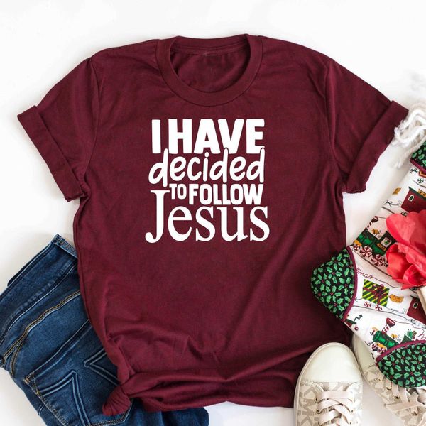 T-shirt Ho deciso di seguire Gesù T-shirt Religione cristiana Chiesa unisex