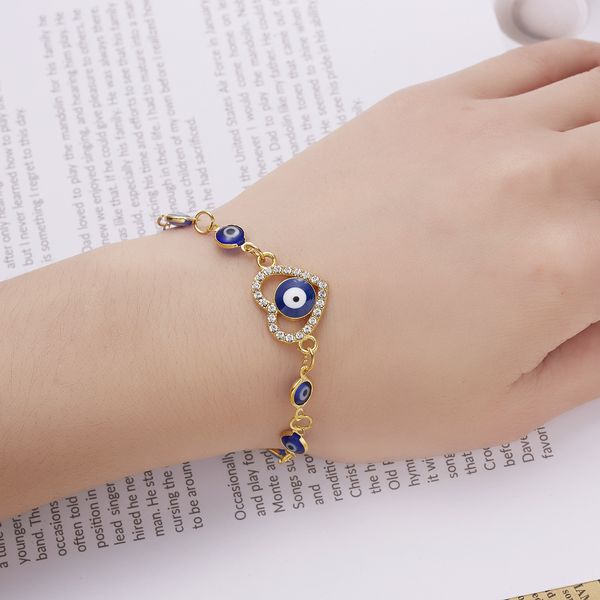 Cadeia de tênis de linha dupla Evil Eye Charm Bracelet Creativity Jewelry Women