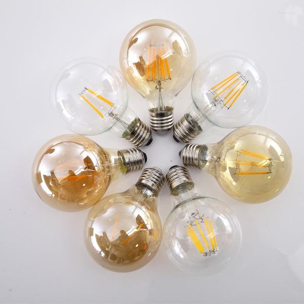 Lâmpada LED de 8W G80 âmbar lâmpada escurecida e clara e27 110v 220V Lâmpadas de filamento Edison vintage para decoração