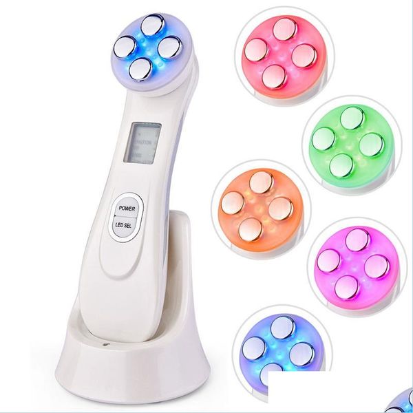 Home Strumento di bellezza Elettroporazione Rf Ems Mesoterapia Led Light Facial Masr Stringere la cura della pelle Radiofrequenza Face Lifting Hine B Dhrzc