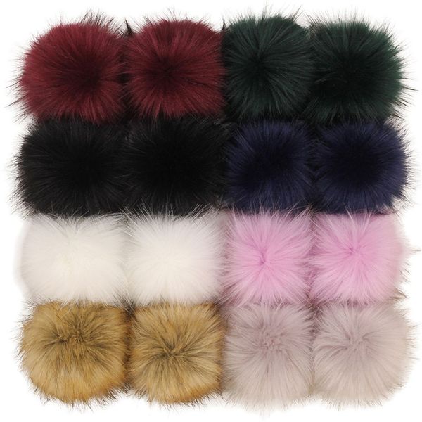 Flores decorativas de fábrica grinaldas pom pom pom para chapéus 4 polegadas Bolas de pele falsas artesanato pompoms fofas com teclados de loop elástico Luvas para lutas de lutas de tricô RRA452