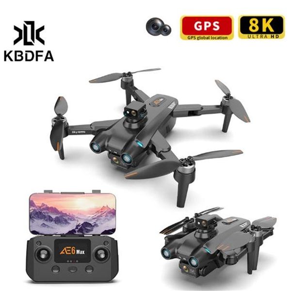 AE6 Max Drone GPS 8K Câmera Profissional 5G FPV Visual Obstáculo Prevenção Sem Escova Motor Quadcopter Drone RC Brinquedo