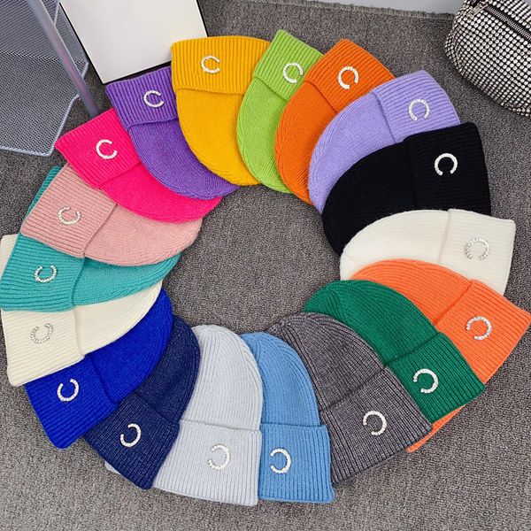 Fashion Beanie Designer Bonnet 18 Farben Klassische Herren Hut Damenkappe Festbriefmuster Baumwoll -Strick Beanies Winter Caps Street Dome Hüte