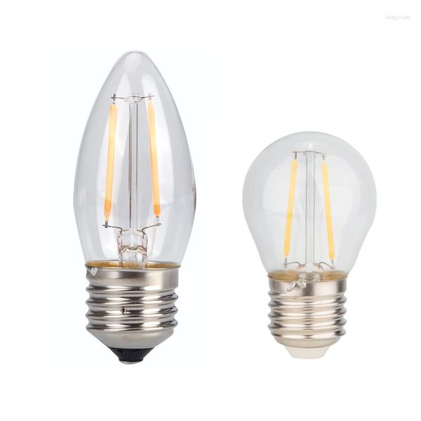 2 Stücke E27 Retro Edison LED Glühlampe Lampe AC220V Licht G45 A60 Glas Vintage Kerze 2 Watt 4 Watt 6 Watt