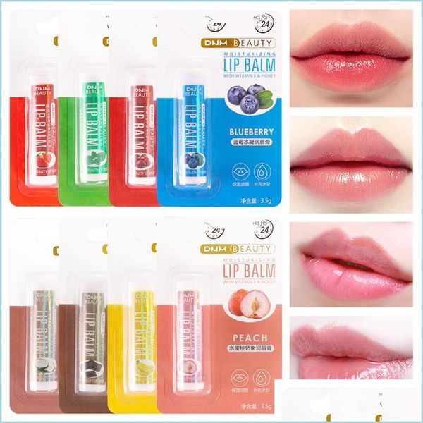 Frutas labiais sabor sabor hidratante Bálsamo lábios duradouros Lipstick Lipstick Lipsticks Droga de maquiagem 2022 Health Dhu3q