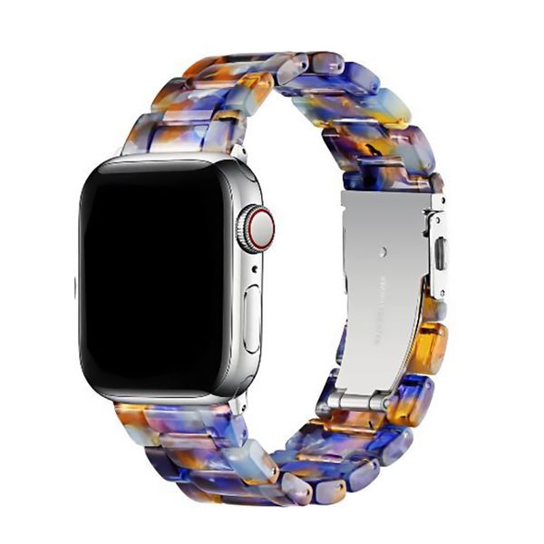 Banda de relógio de resina de luxo para pulseira de relógio Apple 41mm 45mm 40mm 44mm 38mm 42mm 49mm Pulige Iwatch 8 Ultra SE 7 6 5 4 3 Acessórios para bandas de vigia