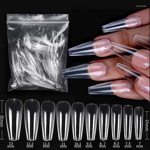 Sistema de extensão de gel de unhas falsas do sistema de extensão de gel esculpida Dicas de unhas claras Caixão Ferramenta de manicure DIY Fake DIY