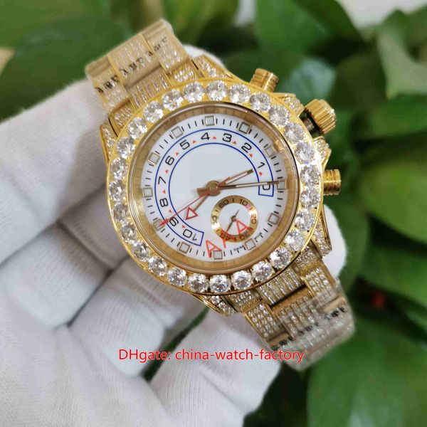 BP Maker Orologio da uomo di alta qualità 44mm 116688 Bracciale con castone pieno di diamanti Orologi in oro giallo 18 carati Nessun cronografo Asia 2813 Movimento automatico Orologi da polso da uomo ID21