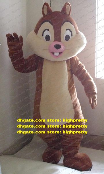 Brown Squirrel Chip E Dale Chipmunk Costume della mascotte Carattere adulto Outfit Suit Campagna popolare Congratulazioni di compleanno zz7873