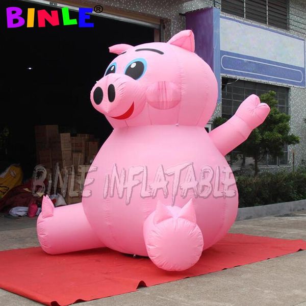 Buttafuori gonfiabili gigante gonfiabile cartone animato di maiale rosa in vendita pubblicità gonfiabili modello di maiali cartoni animati portatili per esterni animali personaggi