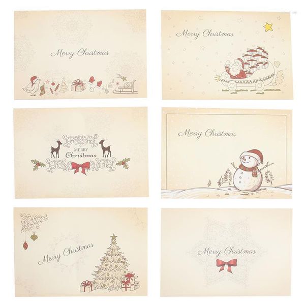 Confezione regalo 6 pezzi Set di lettere di buste vintage natalizie Buste di invito di auguri di Babbo Natale Forniture di cancelleria per carta da lettere