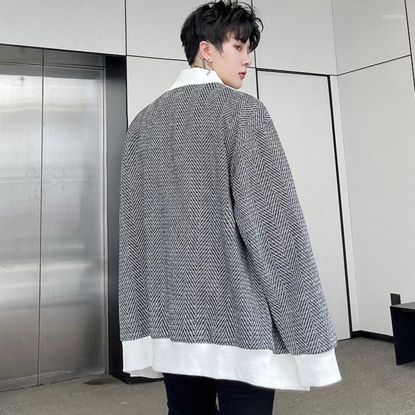 Мужские свитера полосы мужской корейский свитер осень зима 2023 г.