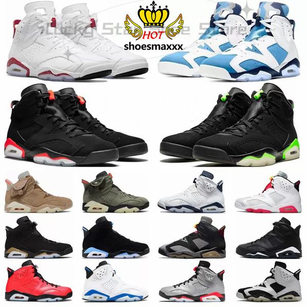 Jumpman 6 6S Sapatos de basquete masculino Oreo unc Home DMP Bordeaux Georgetown Medium Olive TS Cactus Jack Jack British Khaki Black Infravery Sports Sports Mens Trainers