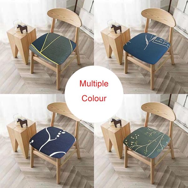 Coperchio di sedia Copertura per sala da pranzo Corna di mucca Home Office Floro Cuscino stampato Spandex Stretch Without Back Plave Seat