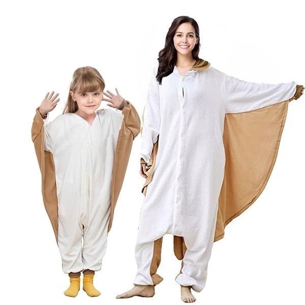 Kleidung Sets Kinder Lustige Cartoon Cosplay Onesie Baby Tier Halloween Pyjamas Jungen Mädchen Nette Fliegende Eichhörnchen Kigurumi 221103