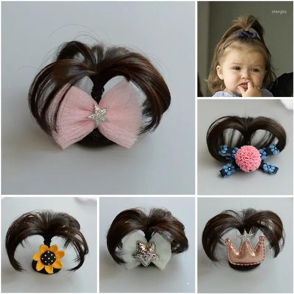 Accessori per capelli Clip per bambina con parrucca Papillon Decorazioni per la testa Simpatico copricapo per bambini Kawaii per bambini da 0 a 36 mesi