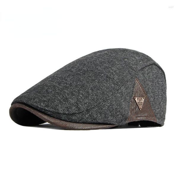 Berets Moda Outono Boina Chapéu Homens Retro Sboy Ivy Flat Cap Herringbone Duckbill Pintor Ajustável Gatsby Driving Cabbie243b