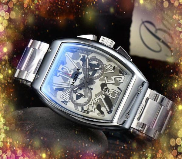 Popular Mens Stopwatch Relógios 43mm Presidente esportivo de limpeza ao ar livre Fábrica de quartzo Bateria de bateria Digital Timing Run Segunda hora Bracelete de luxo Awatch