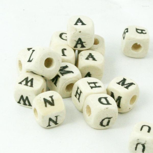 Perlen Alphabet/Buchstabe Würfel Quadrat Holz Naturfarbe Lose Spacer Für Kind DIY Mode Halskette Armband Basteln Machen