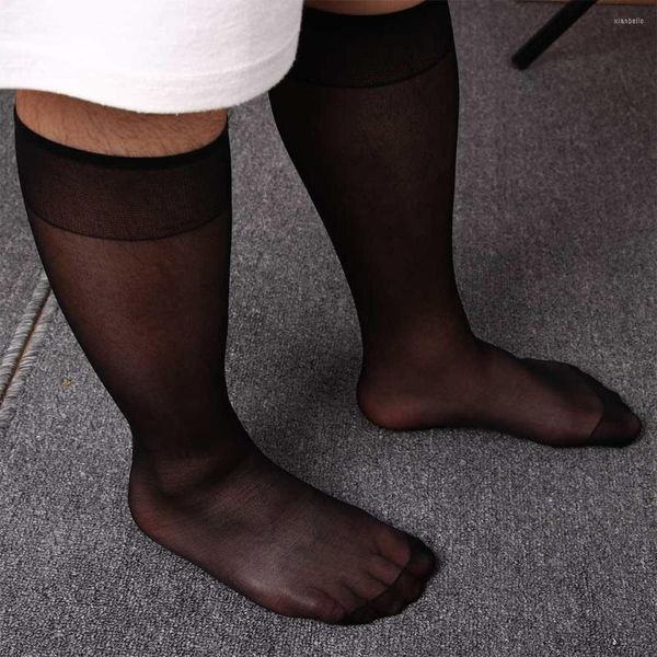 Herrensocken, 1 Paar, modische Herrenstrümpfe, Nylon, Seide, transparente Socke, ultradünn, super sexy Stil für Herren