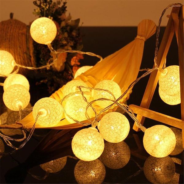 Saiten 1,6 m/3 m Baumwollgirlande, Kugeln, Lichterkette, Weihnachten, Ostern, Outdoor, zum Aufhängen, Party, Baby, Kinderzimmer, Bett, Feendekoration