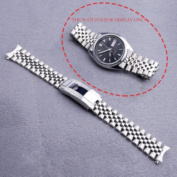 İzle Bantlar 19mm Sliver Hollow Curved Uç Katı Vidalı Bağlantılar Bant Jubilee Strap 5 SNXS73K1 SNXS77 SNXS79K1/J1