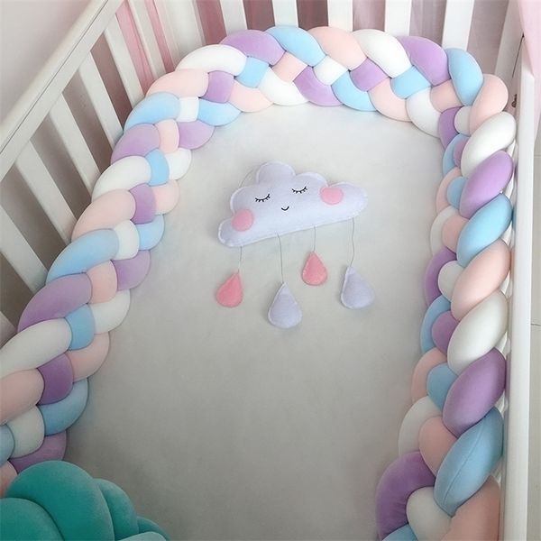 Rails de cama 1m2.2m3m Baby Braid Bumper para Born Crib Kids Cot Protector Sets S no Bebe 221102