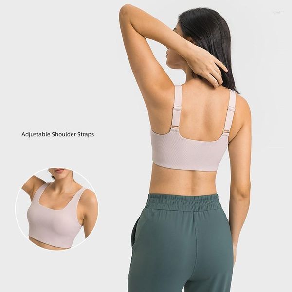 Completo da yoga Reggiseno sportivo da donna Cinghie regolabili Semplice bella schiena Nudo senza cuciture Biancheria intima da donna Morbido traspirante Raccolta sana