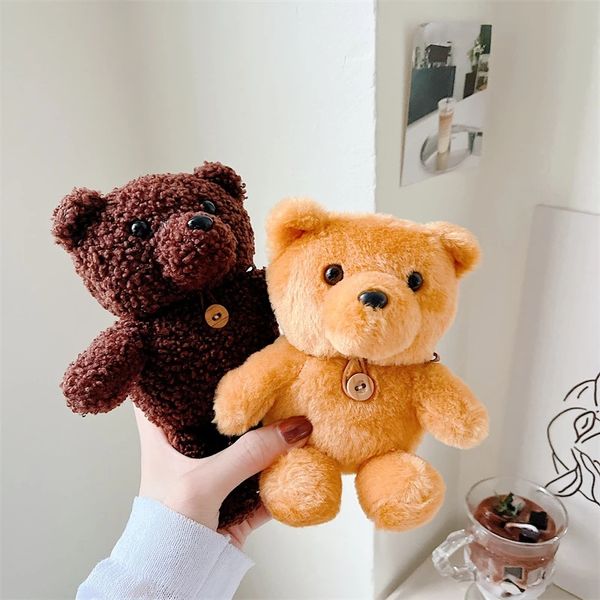 Capa fofa para Apple AirPods 3 1/2 casos Novo Winter Cartoon Plush Teddy Bear Silicone Box Bolsa de fone de ouvido sem fio AirPods Pro 2