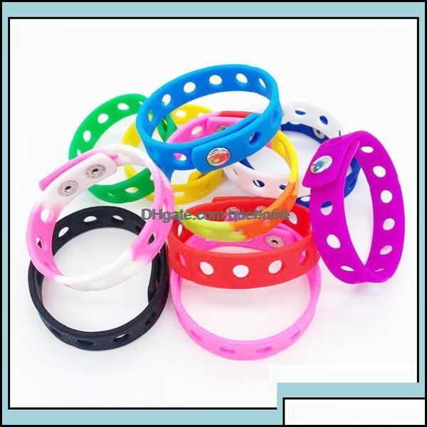 Charm-Armbänder, Charm-Armbänder, Schmuck, weiches Sile-Armband, Armband, 18/21 cm, passend für Schuhe, Kroko-Schnalle, Zubehör für Kinder, Party, Geschenk, Mode, W Otrfz