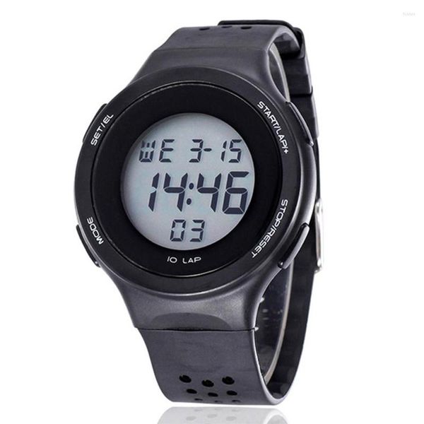 Relógios de pulso Shhors Moda Brand Watches Men liderou a banda de silicone de esportes digitais Electronic Relloj Hombre