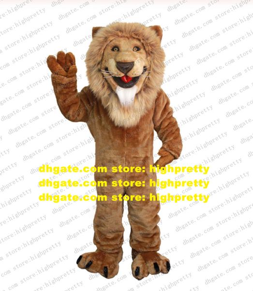 Плюшевый пушистый коричневый король Lion Simba Mascot Costum