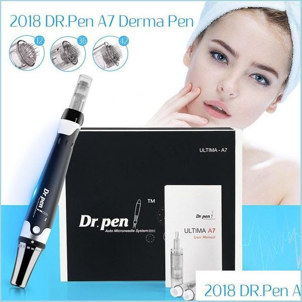 Beauty Microneedle Roller Wired Dr Pen Derma Tima A7 Microneedle System Antiaging Microneedling Mesotherapy Roller Timbro elettrico Dr Dht3I