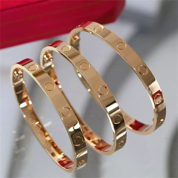 Designer de joias de moda pulseiras senhoras ouro rosa prata senhora pulseira de aço titânio chave de fenda diamante design de luxo feminino pulseira com bolsa de veludo