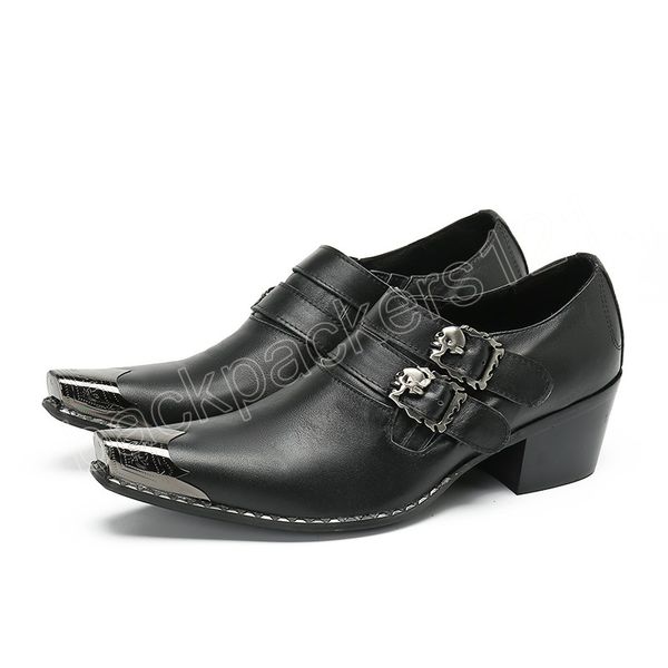 Italienische schwarze Schnalle Mann echtes Leder Party Schuhe Bräutigam Hochzeit Oxfords Plus Größe Männer Casual Business Kleid Schuhe