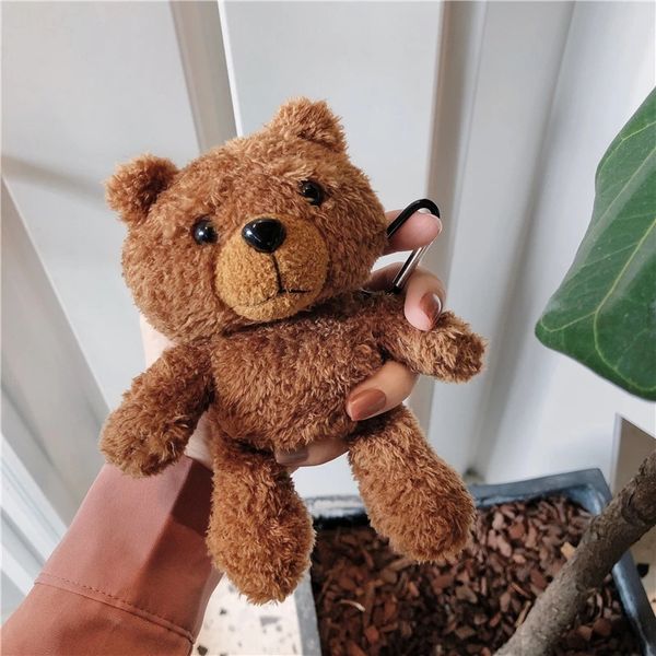 Winter Knit Cute Cases Cover per Apple Airpods 3 2 1 pro Custodie per auricolari peluche Brown Teddy Bear Bluetooth Cuffie Air pods Covers